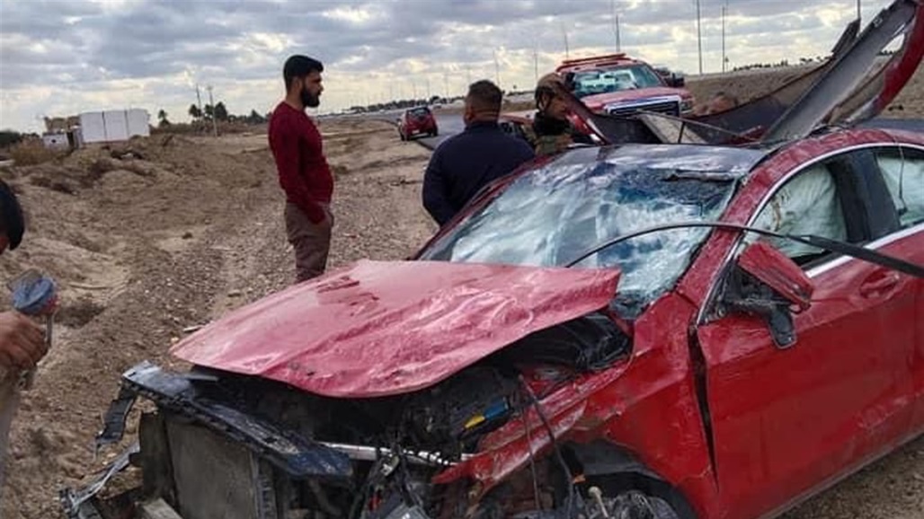 مصرع وإصابة 5 اشخاص إثر حادث مروري في بغداد (صور)