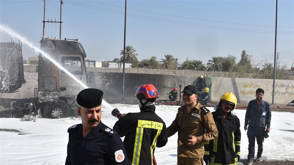 حريق داخل محطة وقود شمال بغداد.. الدفاع المدني يتدخل