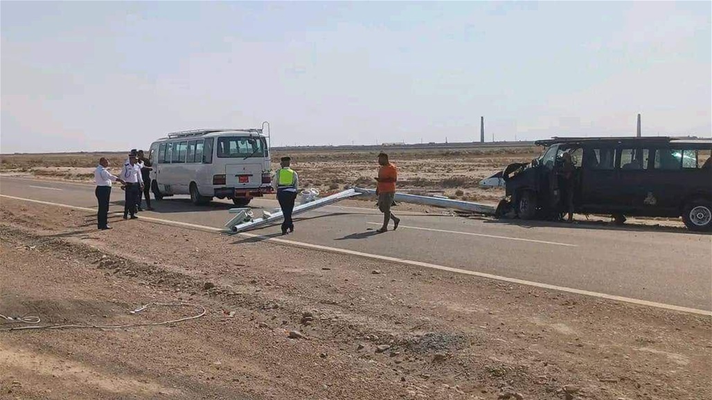 عجلة تطيح بـ&quot;رادار سرعة&quot; على طريق الكوت